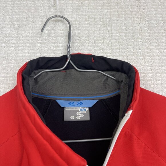 Y2K Salomon Soft Shell Jacket Clima Wind Red Mens Medium Hiking Outdoor - Picture 6 of 14